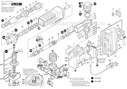 Page A Diagram and Parts List for GSH5CE 0611313703 Bosch Demolition Hammer