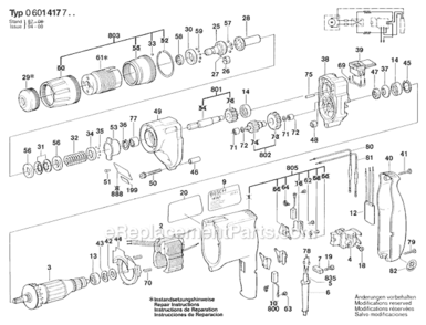 Page A Diagram and Parts List for GSR6-6KE 0601417734 Bosch Cordless Drill