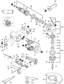 Page A Diagram and Parts List for GWS18-230 0601352003 Bosch Angle Grinder