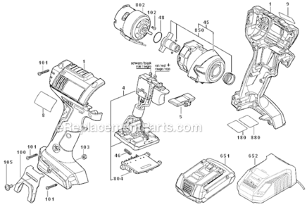 Page A Diagram and Parts List for IDS181-01  Bosch Impact Driver