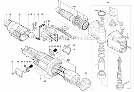 Page A Diagram and Parts List for MX30E 3601B30510 Bosch Multi-Tool