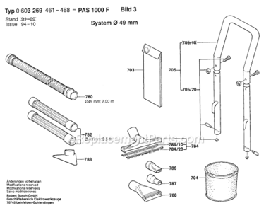 Part Location Diagram of 2607000169 Bosch Suction Nozzle &Oslash; 49 mm