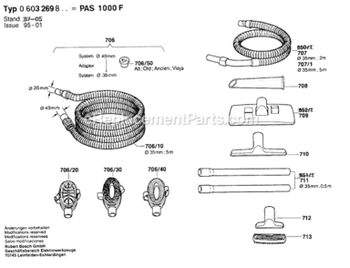 Part Location Diagram of 1609201271 Bosch Suction Brush