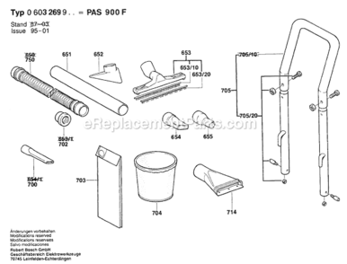 Page C Diagram and Parts List for PAS900F 0603269934 Bosch Leaf Blower / Vacuum