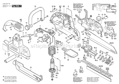 Page A Diagram and Parts List for PFZ1300AE 0603308745 Bosch Chainsaw