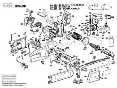 Page A Diagram and Parts List for PKE40B 0603227239 Bosch Chainsaw