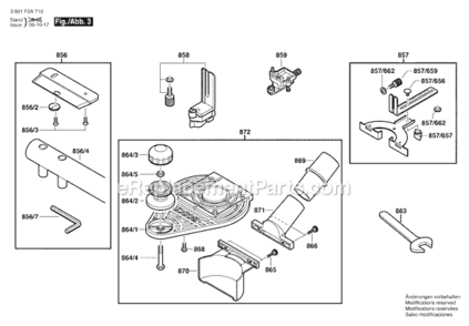 Page C Diagram and Parts List for PR20EVS 3601F0A710 Bosch Router
