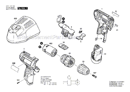 Page A Diagram and Parts List for PS31-2A  Bosch Cordless Drill