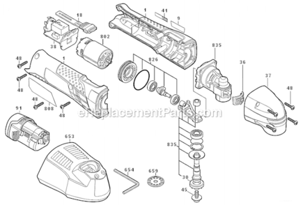 Page A Diagram and Parts List for PS50BN  Bosch Multi-Tool