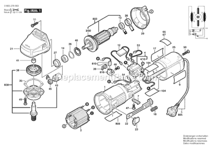 Page A Diagram and Parts List for PWS5-115 0603278039 Bosch Angle Grinder