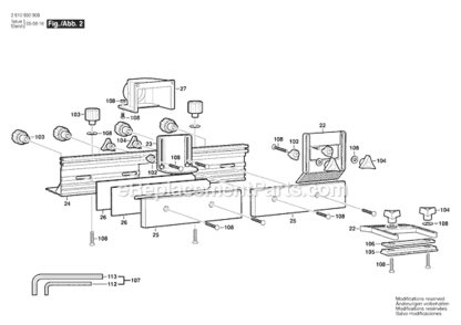 Part Location Diagram of 2610927685 Bosch Tool WORK BOARD