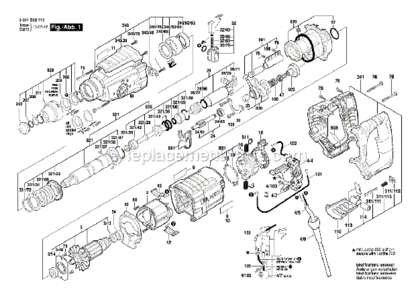 Page A Diagram and Parts List for RH228VC 3611B68110 Bosch Demolition Hammer
