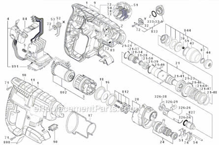 Page A Diagram and Parts List for RHH181-01  Bosch Demolition Hammer