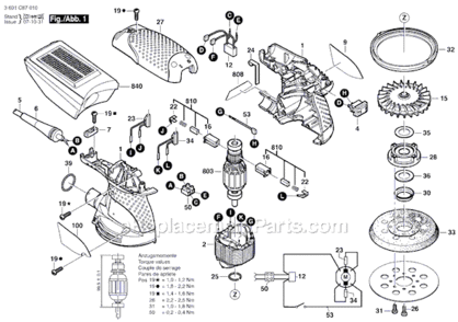 Part Location Diagram of 1607200190 Bosch Tool SWITCH