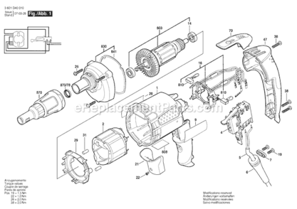 Part Location Diagram of 2604220455 Bosch Tool FIELD