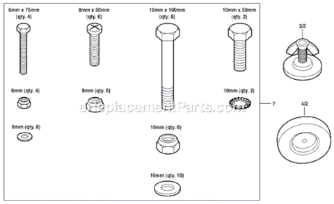 Part Location Diagram of 2610928045 Bosch Tool HARDWARE PACK