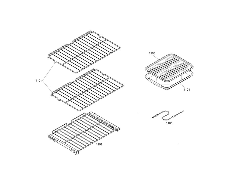 Rack/grill Grid Diagram and Parts List for HBL8750UC 01 Bosch Microwave Oven Combo