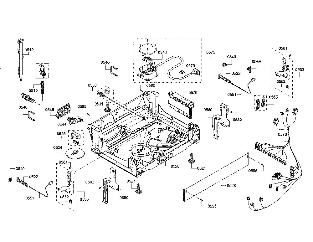 Base/power cord Diagram and Parts List for SHX863WD5N 10 Bosch Dishwasher
