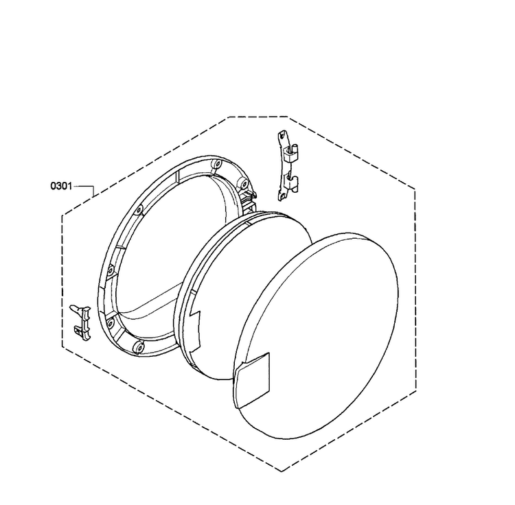 Door Assy Diagram and Parts List for WTC82100US 09 Bosch Dryer