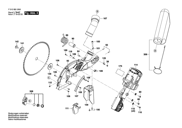 Bosch Spt88 (F0128810aa) 4 Diagram and Parts List for SPT88 F0128810AA Bosch Miter Saw