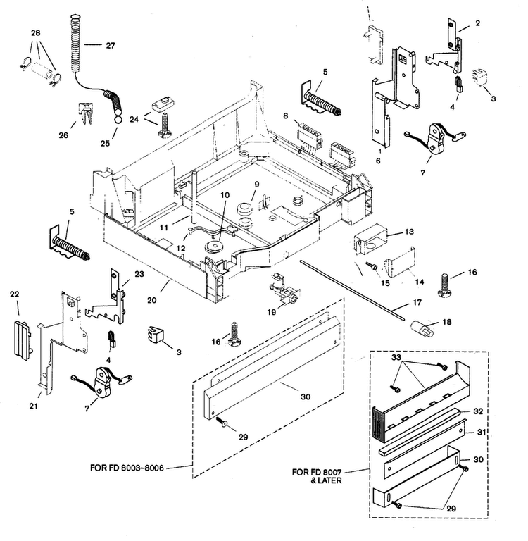 Base Diagram and Parts List for SHU6806UC 12 Bosch Dishwasher