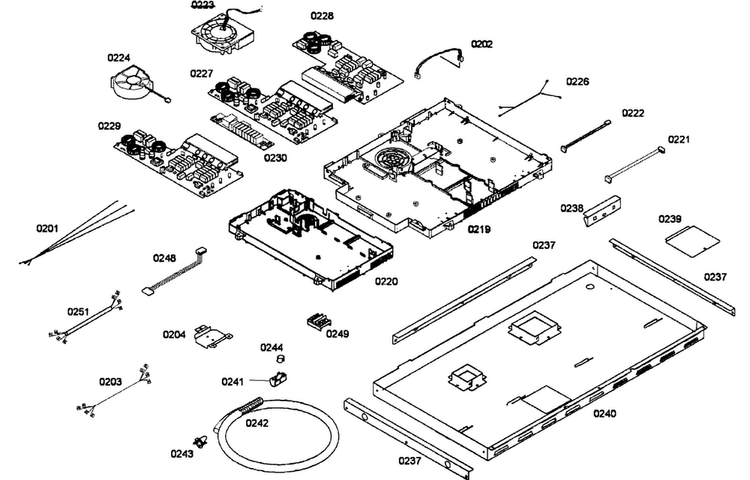 Cabinet Assy Diagram and Parts List for CIT365GB-02  Thermador Cooktop