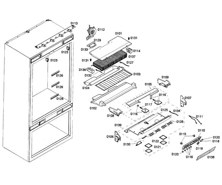 Refrigerator 1 Diagram and Parts List for T36IT71FN 01 Thermador Refrigerator