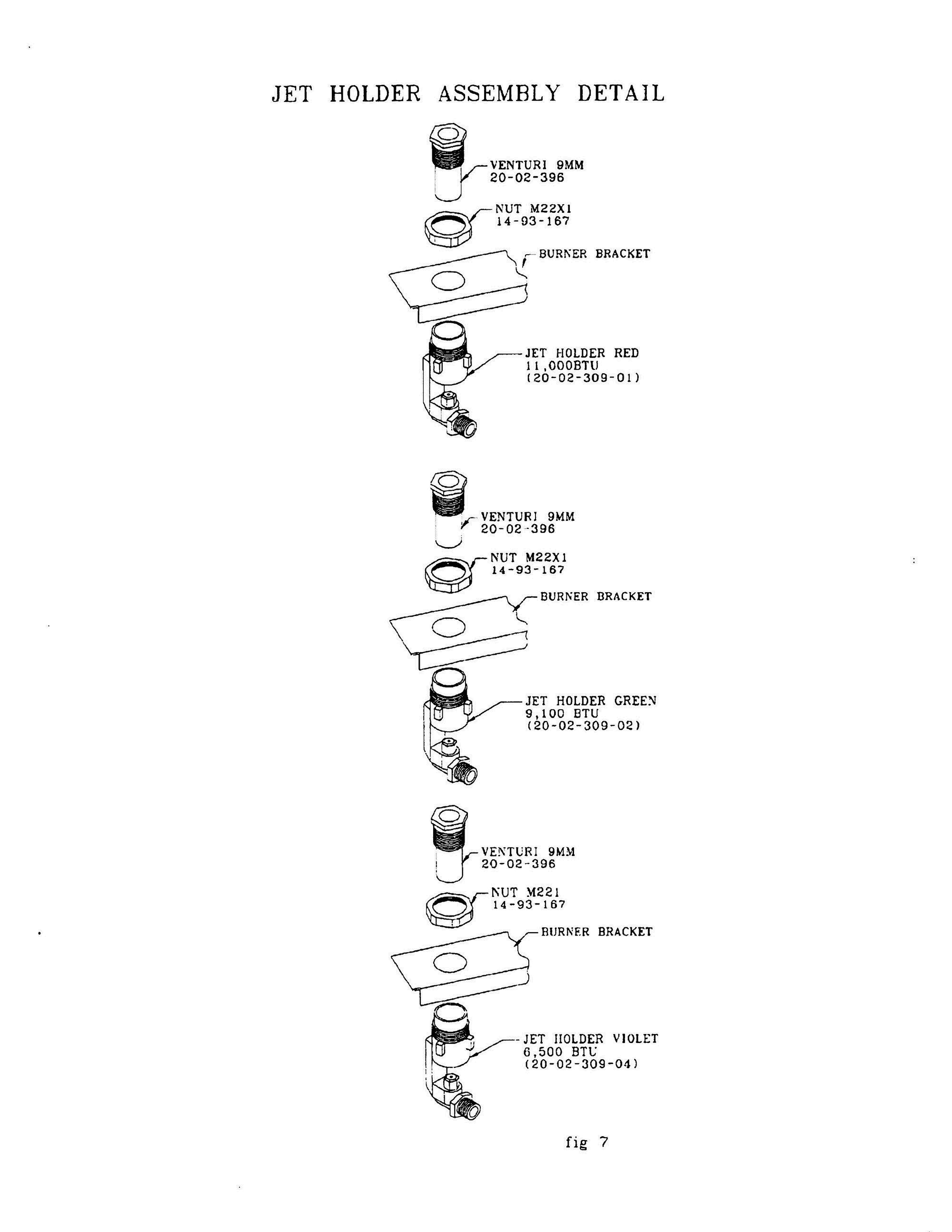 09 - JET HOLDER ASSEMBLY Diagram and Parts List for RDDS30  Bosch Range