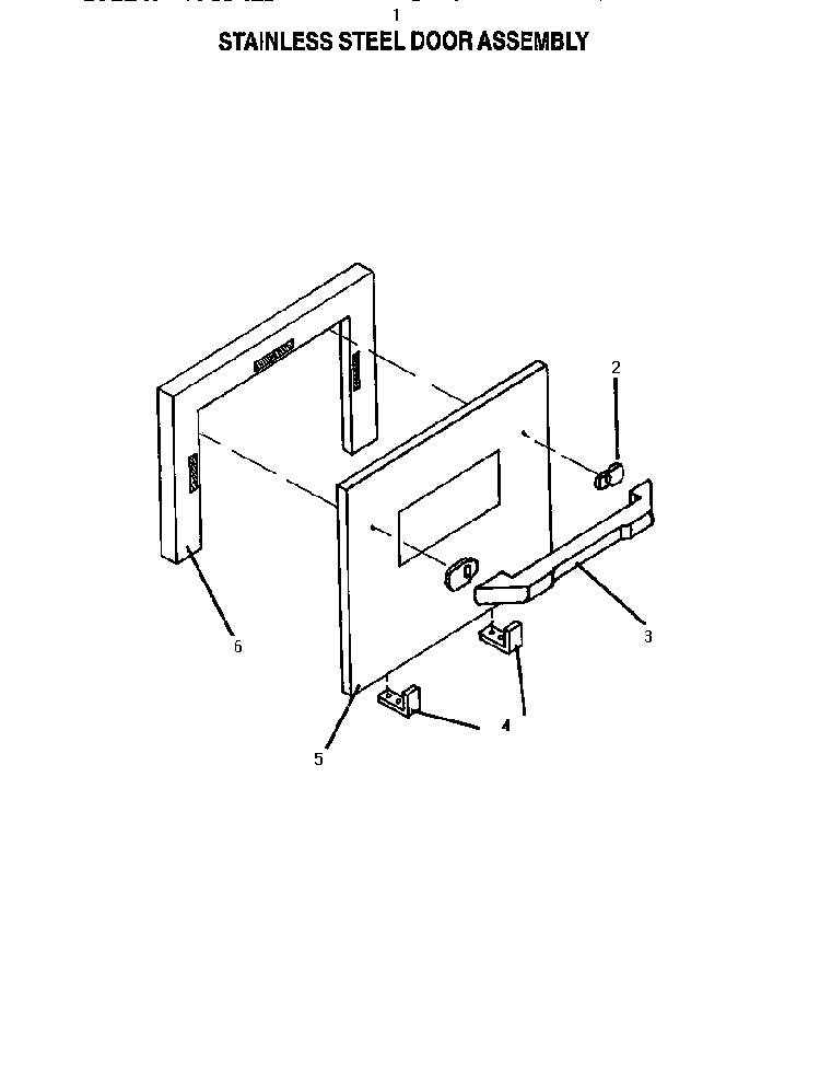 Stainless Steel Door Assembly Diagram and Parts List for CT127N  Thermador Wall Oven