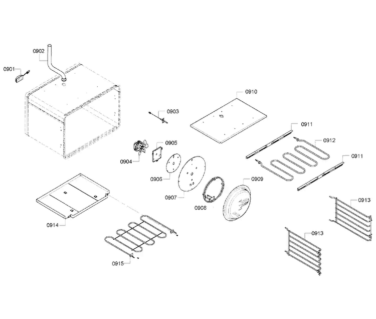 Large Oven Diagram and Parts List for PRD486GDHC 10 Thermador Range