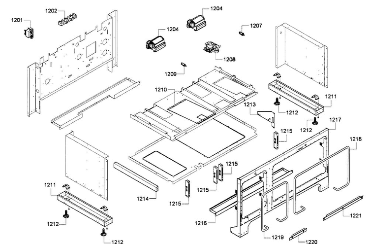 Frame Assy Diagram and Parts List for PRG486EDPG 01 Thermador Range