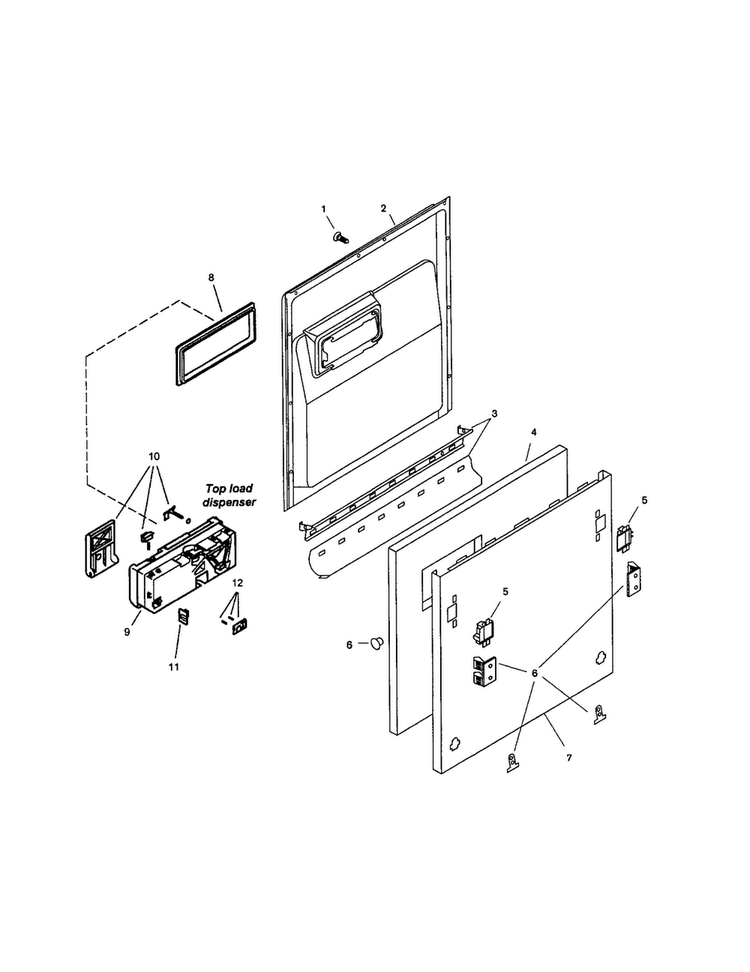 Door Assembly Diagram and Parts List for SHV99A03UC 14 Bosch Dishwasher