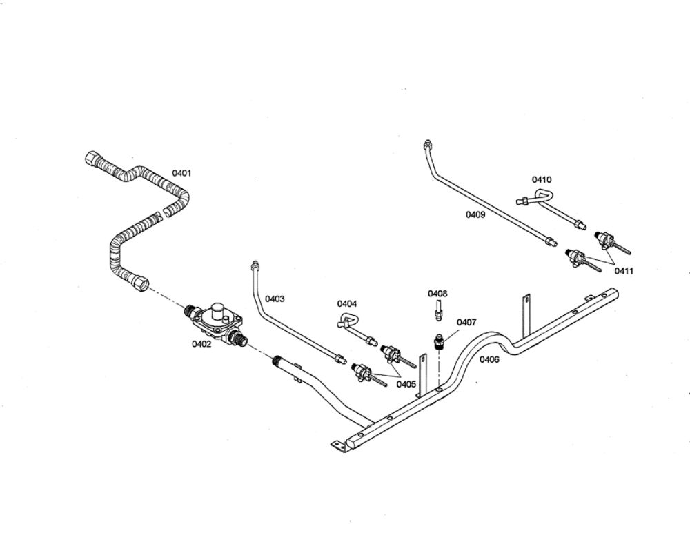 Regulator/Valves Diagram and Parts List for PDR364GDZS 02 Thermador Range