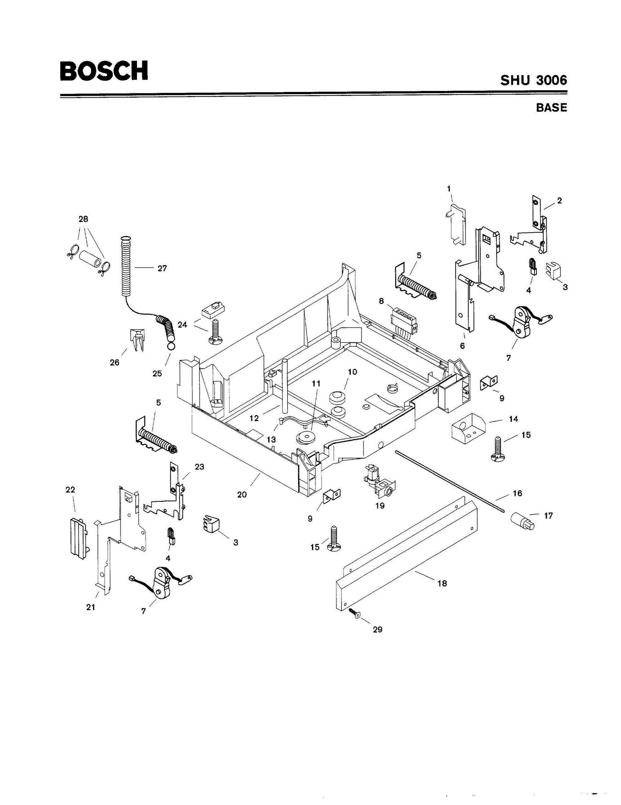 05 - BASE Diagram and Parts List for SHU3006  Bosch Dishwasher