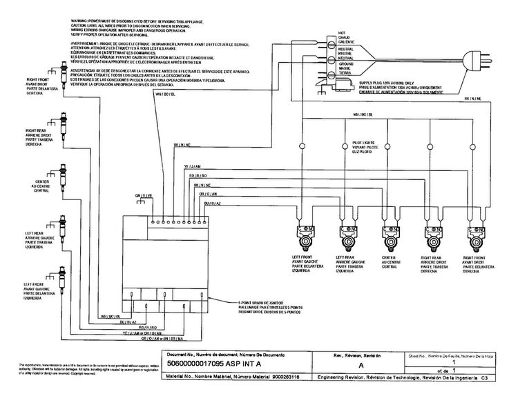 Wiring Diagram Diagram and Parts List for SGS305FS 02 Thermador Cooktop