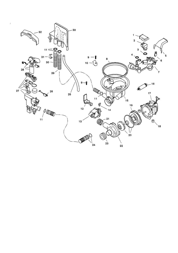 Component Assemblies Diagram and Parts List for SHU3002UC 06 Bosch Dishwasher