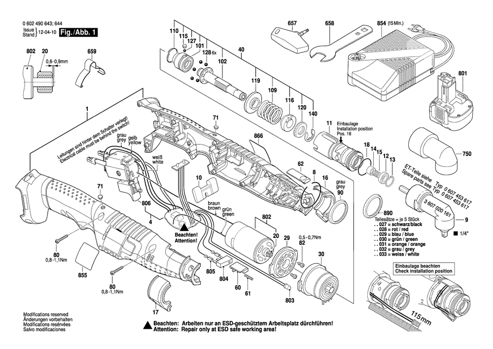 Diagram Diagram and Parts List for 0602490644  Bosch Screwdriver