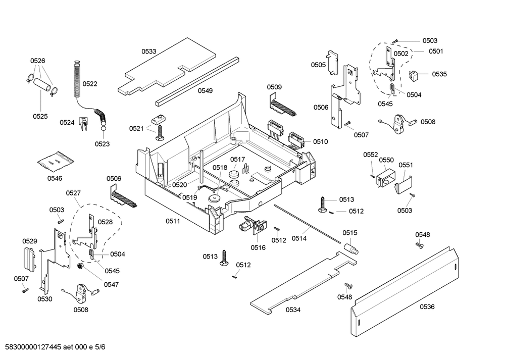 Diagram 5 Diagram and Parts List for SHX56B06UC-14  Bosch Dishwasher