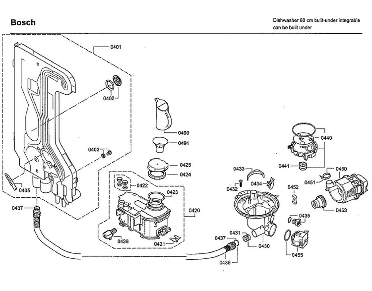 Pump Diagram and Parts List for SHX9PT75UC 01 Bosch Dishwasher