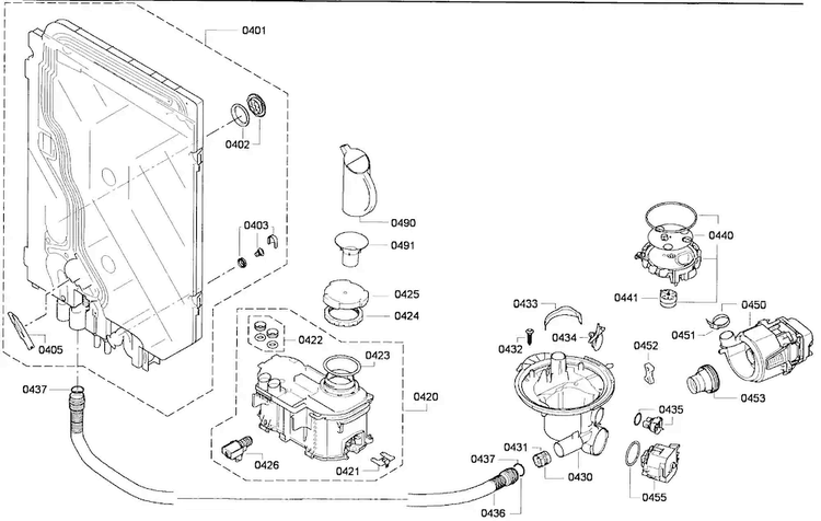 Pump Assy Diagram and Parts List for DWHD650GFP 01 Thermador Dishwasher