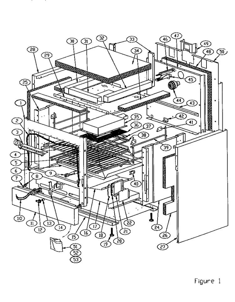 Body Diagram and Parts List for GCRG304  Thermador Range