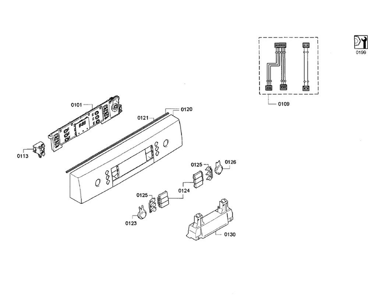 Control Panel Diagram and Parts List for SPE68U55UC 33 Bosch Dishwasher
