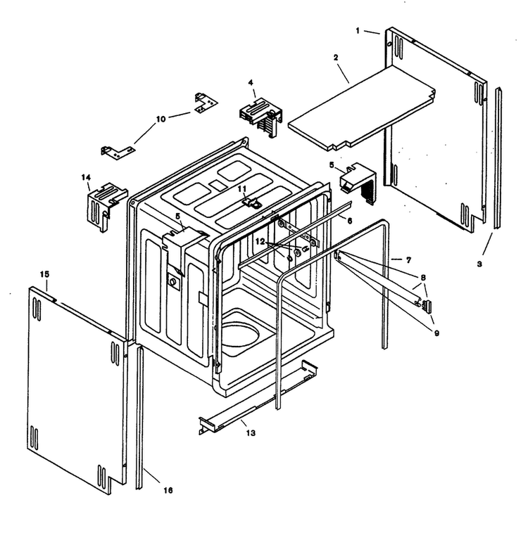 Tank Assy Diagram and Parts List for SHU5306UC 11 Bosch Dishwasher