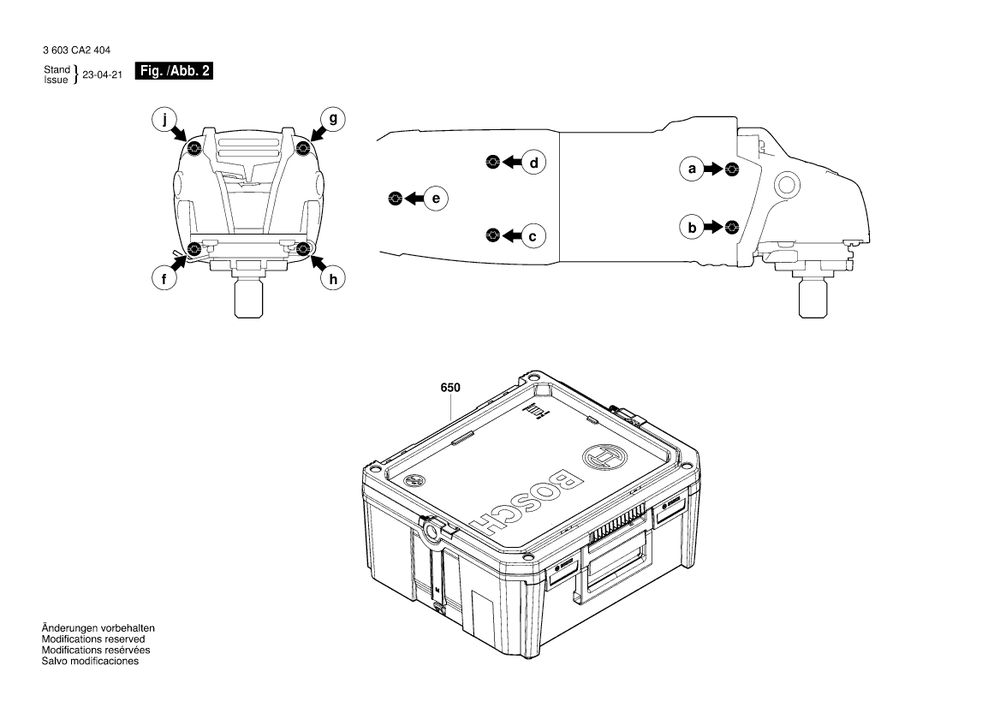 Diagram 2 Diagram and Parts List for PWS700-125 3 603 CA2 407 Bosch Angle Grinder