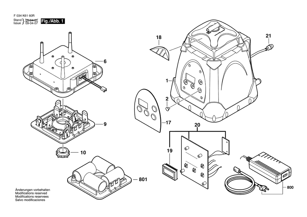 Diagram 1 Diagram and Parts List for 3185 F 034 K61 60R Bosch Laser Level