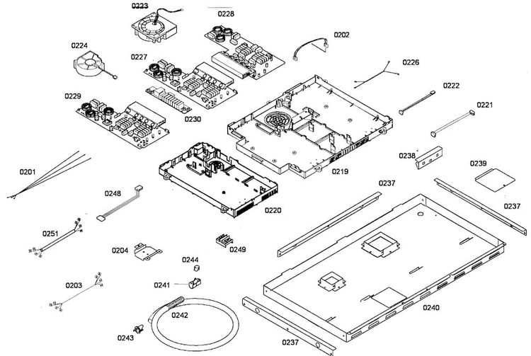 Cabinet Assy Diagram and Parts List for CIS365GB 02 Thermador Cooktop