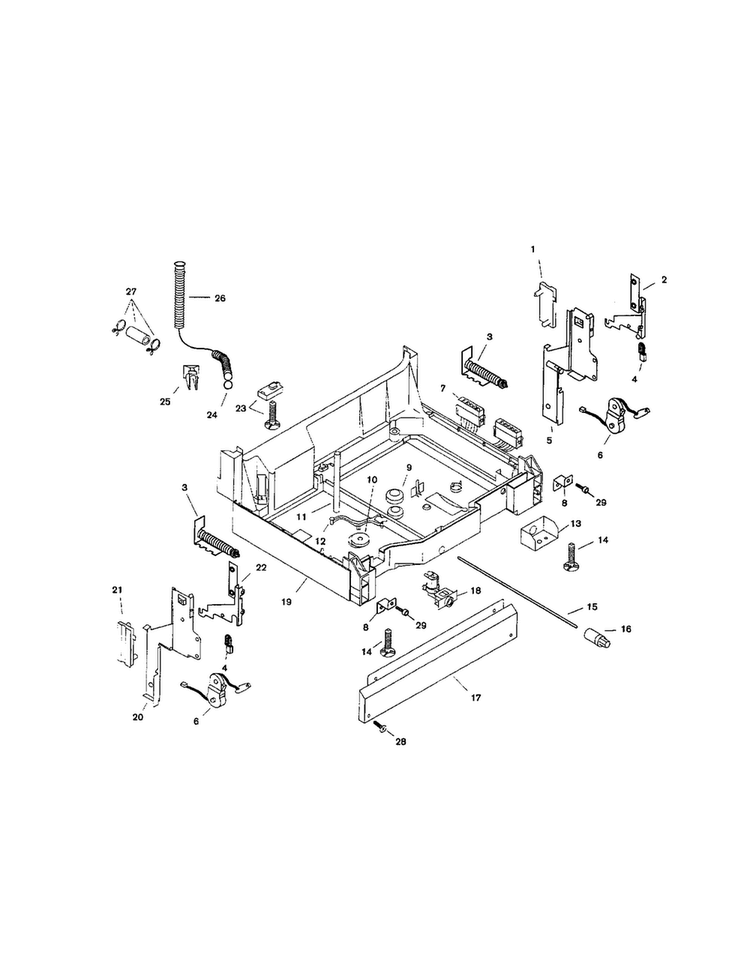 Base Diagram and Parts List for SHI6805UC 11 Bosch Dishwasher