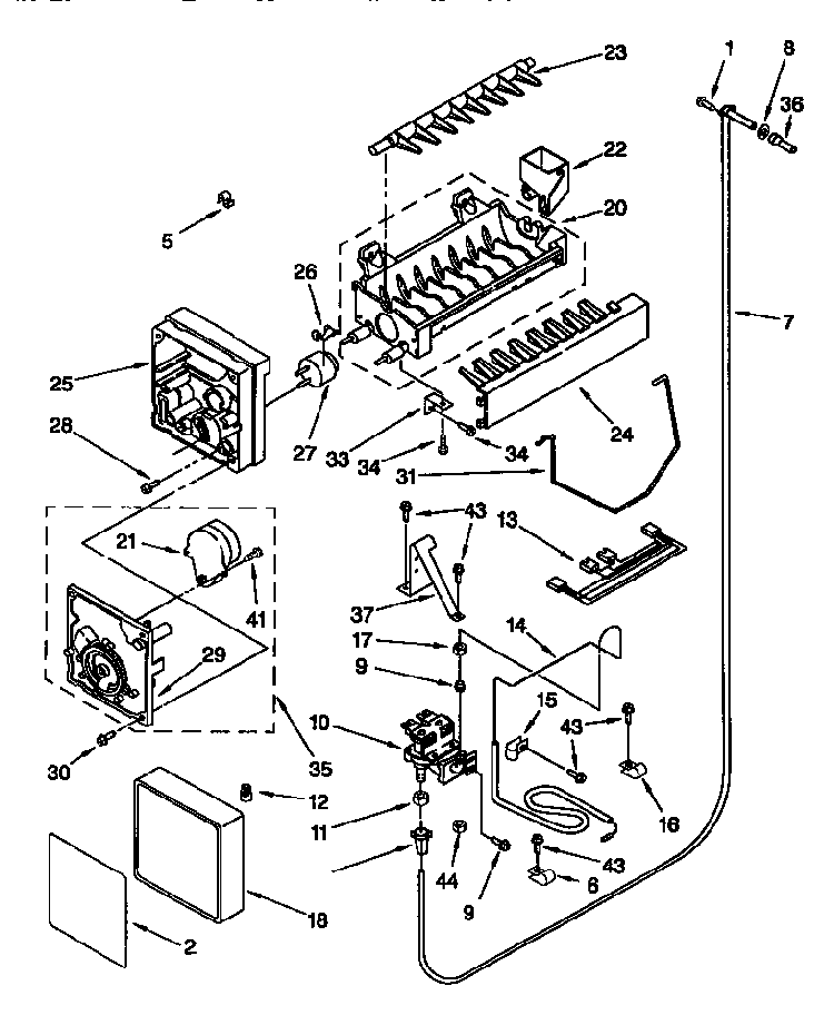 Icemaker Diagram and Parts List for TSS42QBW00  Thermador Refrigerator