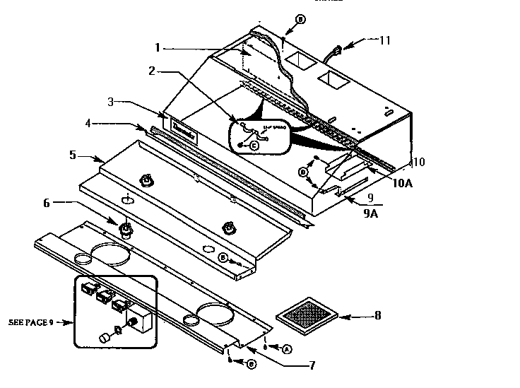 Model H42hqw Diagram and Parts List for H42HQW  Thermador Range Hood