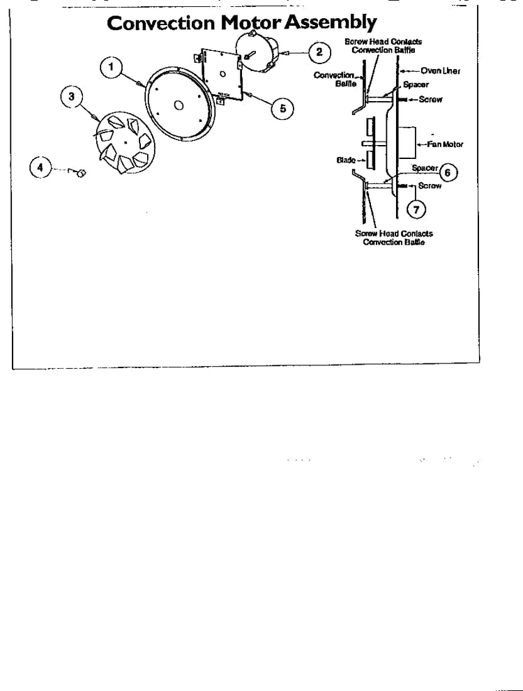 Convection Motor Assembly Diagram and Parts List for SMW272S  Thermador Range